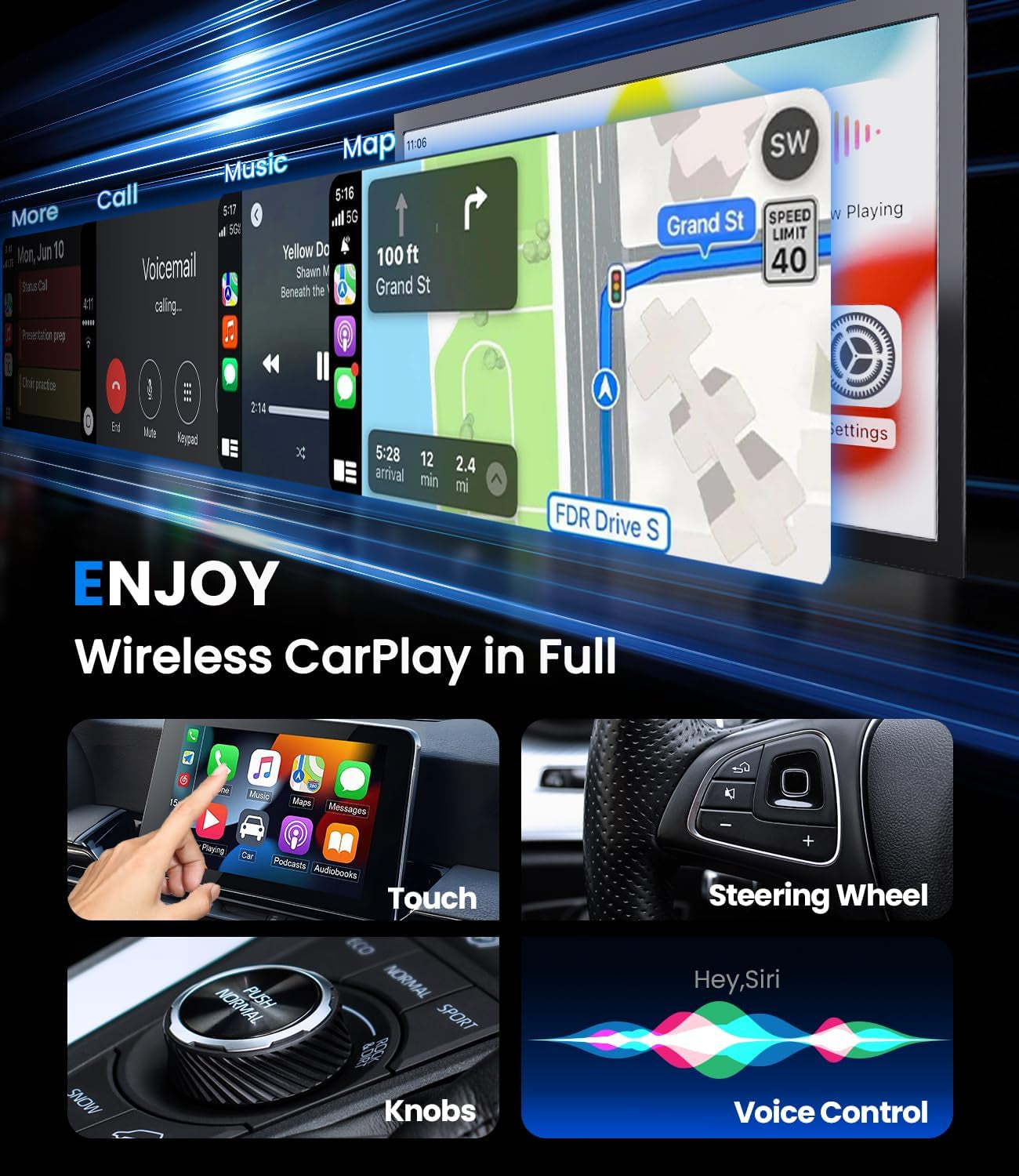Wireless Carplay Adapter 2025 Upgrade Wired Carplay to Wireless, Mini USB Design for Cars with Built-In Wired Apple Carplay Plug and Play Easy Use Fast Stable Connection Car Play for Iphone