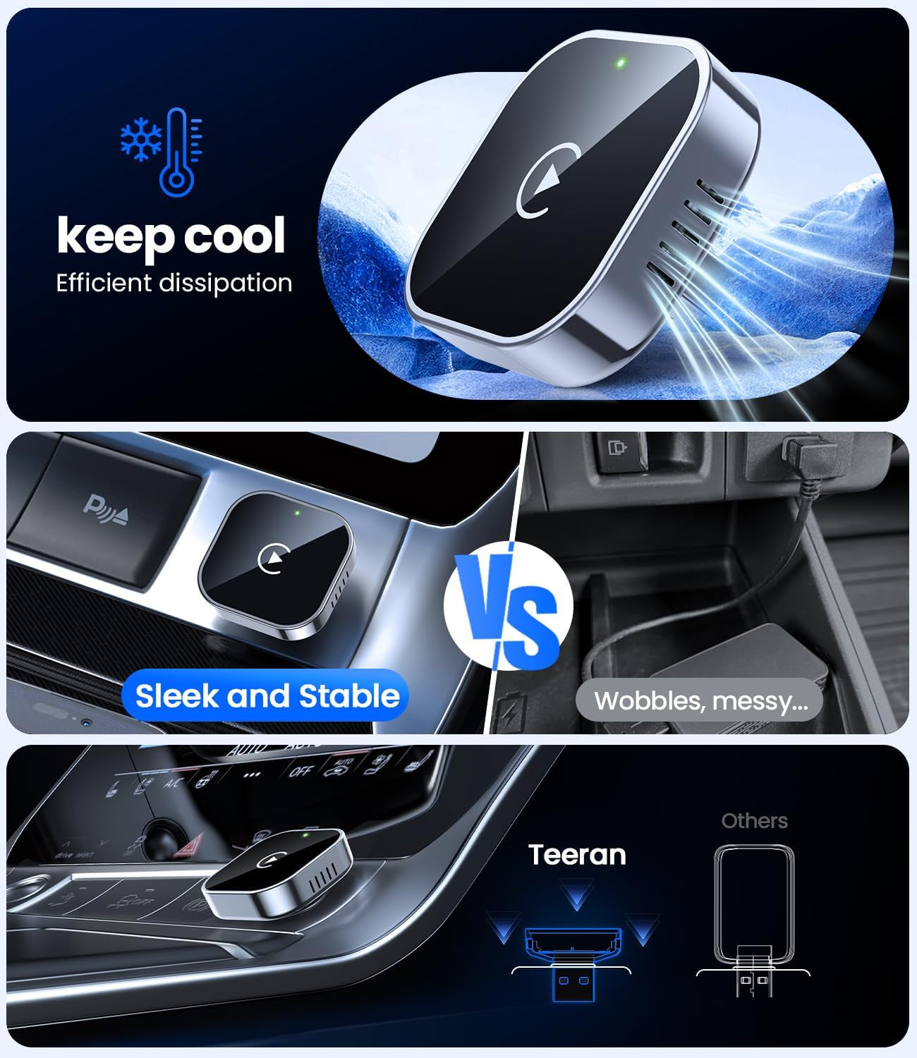 Wireless Carplay Adapter 2025 Upgrade Wired Carplay to Wireless, Mini USB Design for Cars with Built-In Wired Apple Carplay Plug and Play Easy Use Fast Stable Connection Car Play for Iphone