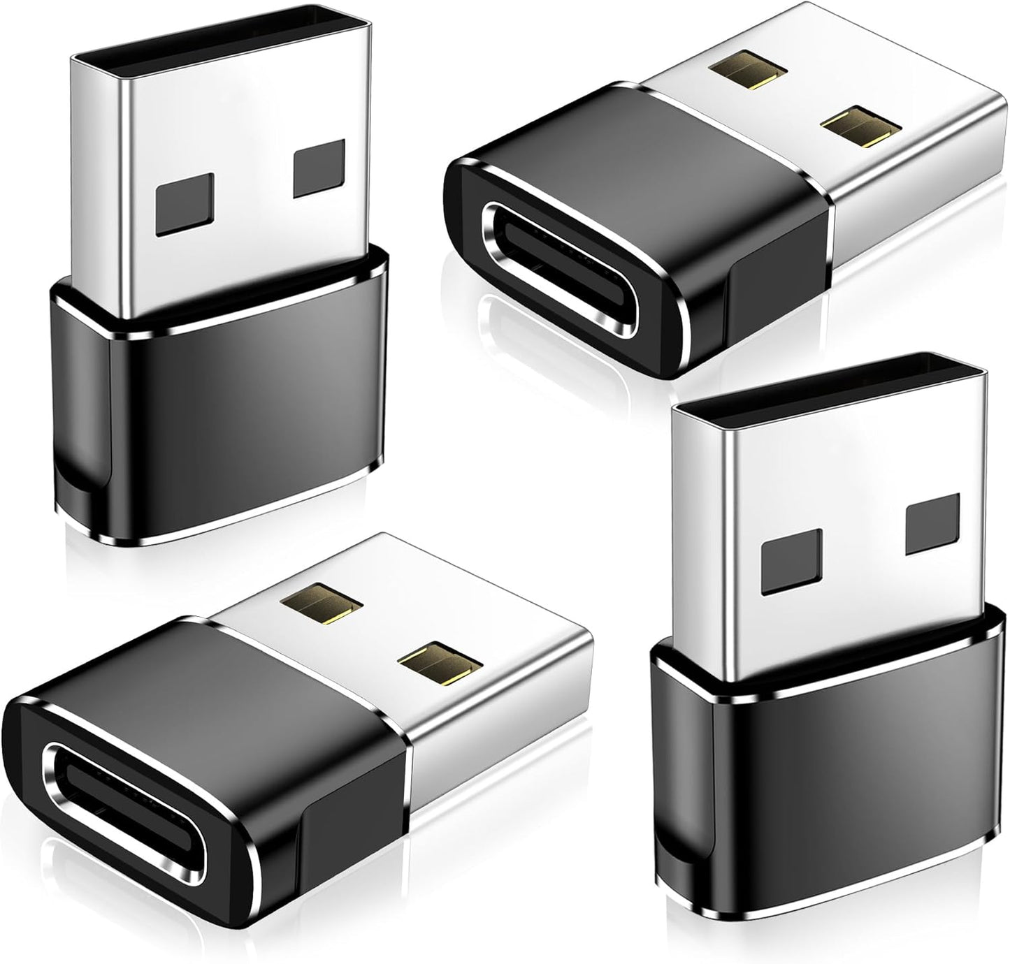 𝟒𝐏𝐚𝐜𝐤 𝐔𝐩𝐠𝐫𝐚𝐝𝐞𝐝 USB to USB C Adapter,Type-C Female to a Male Car Charger Converter for Apple Watch Ultra 8 9 10,Iphone 16 15 14 13 Pro Max,Samsung S24,Playstation 4,Airpods,Ipad,Car