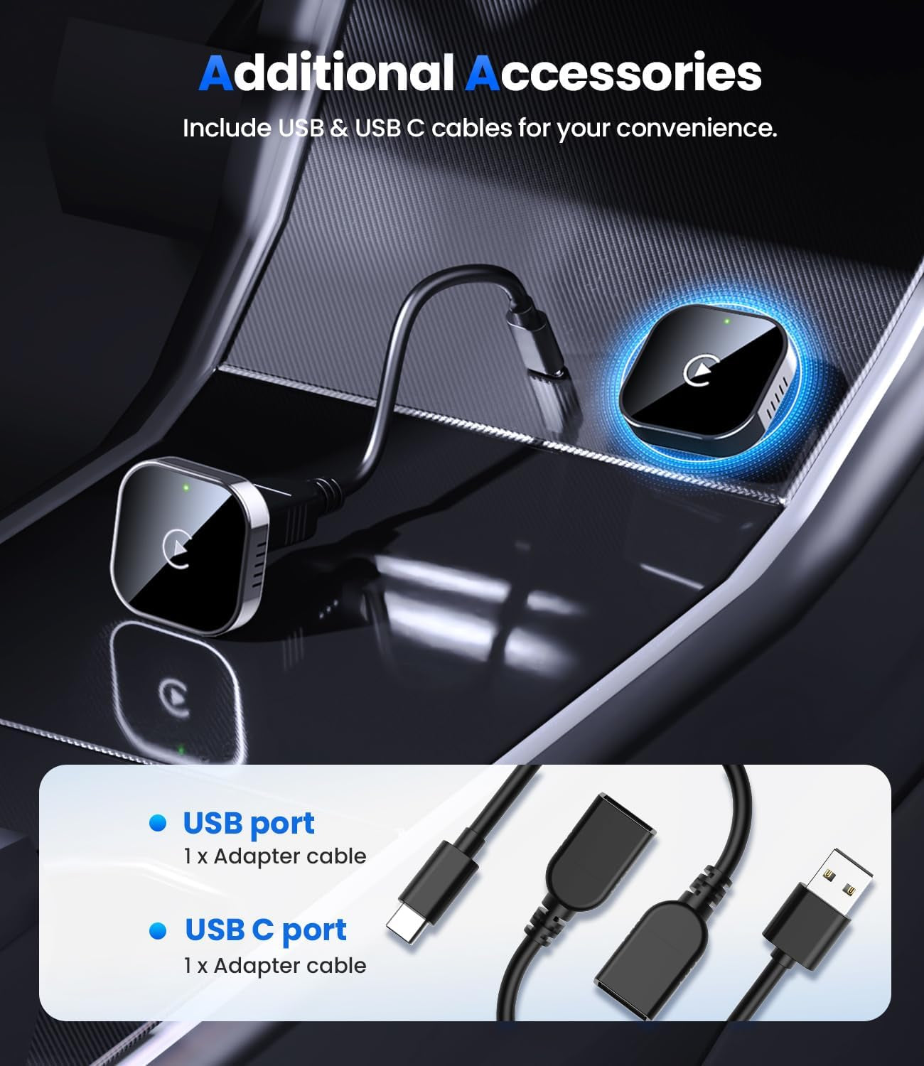 Wireless Carplay Adapter 2025 Upgrade Wired Carplay to Wireless, Mini USB Design for Cars with Built-In Wired Apple Carplay Plug and Play Easy Use Fast Stable Connection Car Play for Iphone